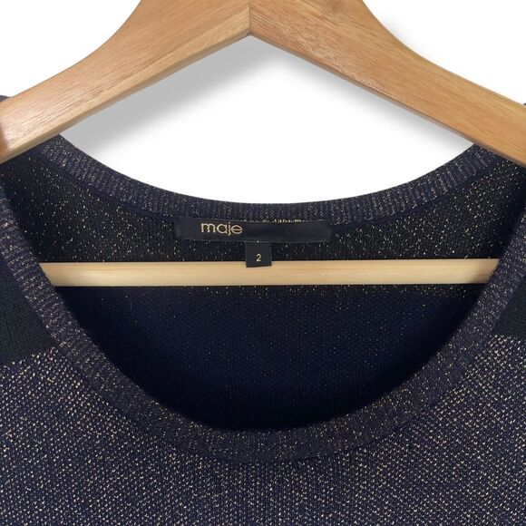 Maje Palerme Lurex Shimmer Knit Sweater Dress - Picture 9 of 10